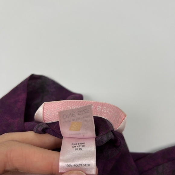 Victorias Secret Purple Printed Sheer Chiffon Long Sleeve Robe - Picture 4 of 6